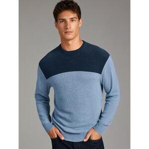 Johnnie-O Men's Cotton Sweater Size M - Two-Tone Blue - Preowned